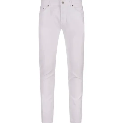 Weiße Slim Fit Jeans Fünf-Taschen-Design , Herren, Größe: W30 - Dondup - Modalova