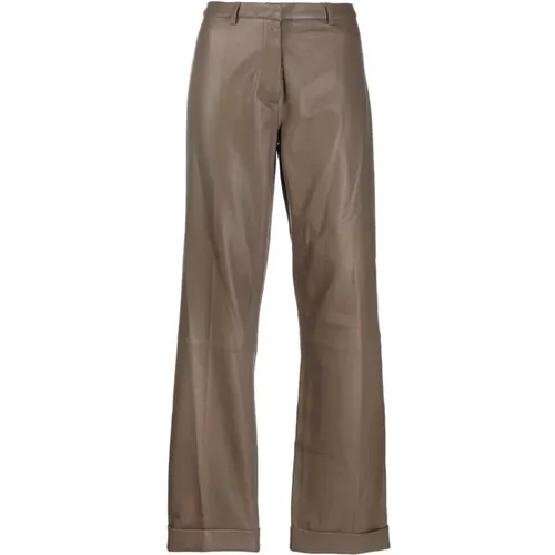 Fti22Pa023.0Vpelle Leather Trousers , female, Sizes: XS - Federica Tosi - Modalova