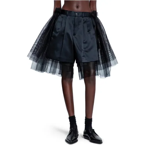 Schwarze Hose mit Gürtel und Falten , Damen, Größe: XS - Noir Kei Ninomiya - Modalova
