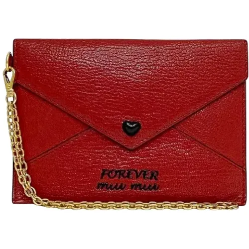 Pre-owned Leather wallets , female, Sizes: ONE SIZE - Miu Miu Pre-owned - Modalova