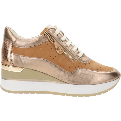 Leder Damen Sneakers Stilvoll Bequem , Damen, Größe: 36 EU - Cinzia Soft - Modalova