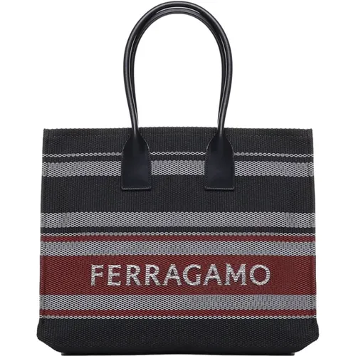Multicolor Woven PVC Tote Bag , female, Sizes: ONE SIZE - Salvatore Ferragamo - Modalova