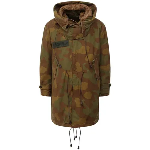 Camo Hooded Parka Jacke Dsquared2 - Dsquared2 - Modalova