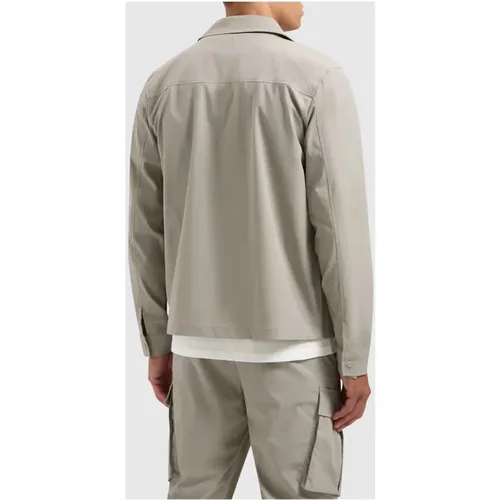 Cargo Jacket Light Grey Men , male, Sizes: M, L - Pure Path - Modalova