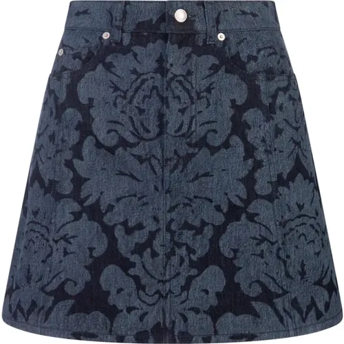 Damask Mini-Skirt with Convex Sides , female, Sizes: XS, S - alexander mcqueen - Modalova
