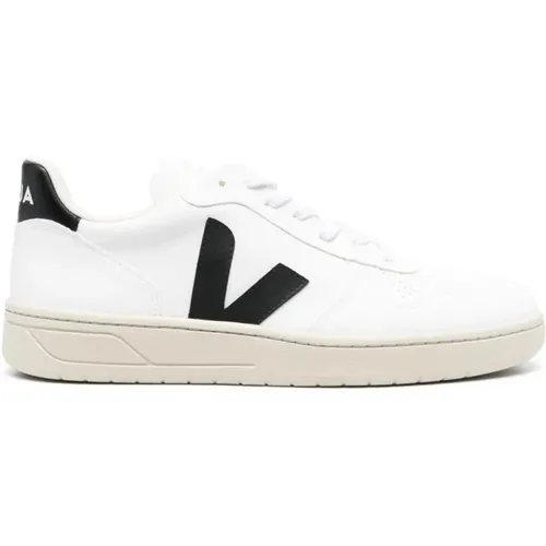 Weiße Schwarze V-10 Sneakers , Damen, Größe: 40 EU - Veja - Modalova