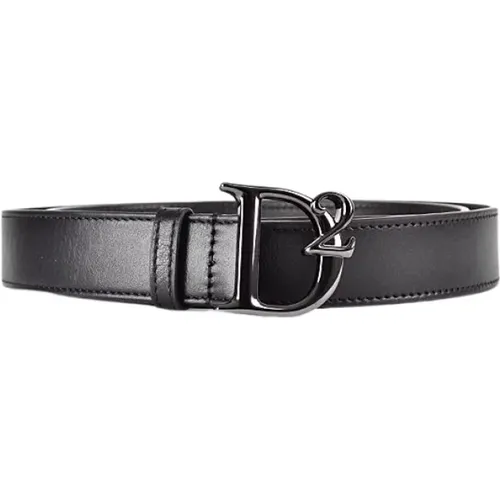 Leather Belt with Metal Buckle , male, Sizes: 95 CM, 100 CM - Dsquared2 - Modalova