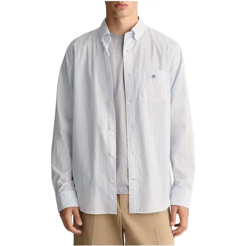 REG Poplin Stripe Shirt , male, Sizes: M, S, L, 2XL, XL, 3XL - Gant - Modalova