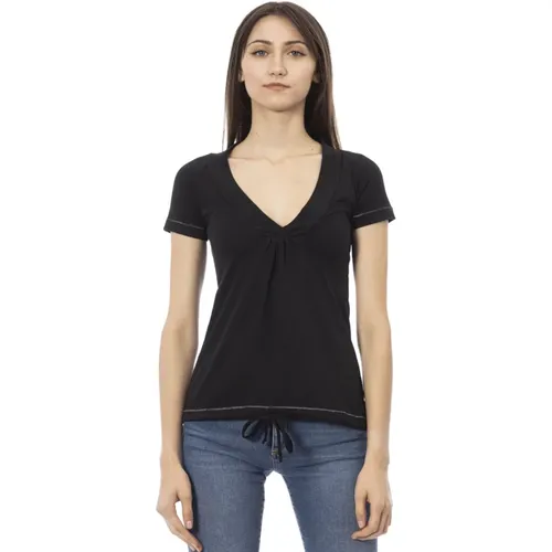 Kurzarm Rundhals T-Shirt , Damen, Größe: L - Trussardi - Modalova