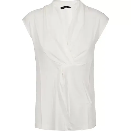 Lyocell Jersey Top with Ruching , female, Sizes: XL, L, S, XS - Max Mara Weekend - Modalova
