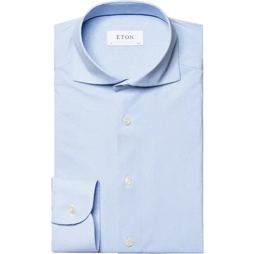 Luxurious Four-Way Stretch Herringbone Shirt , male, Sizes: 3XL - Eton - Modalova