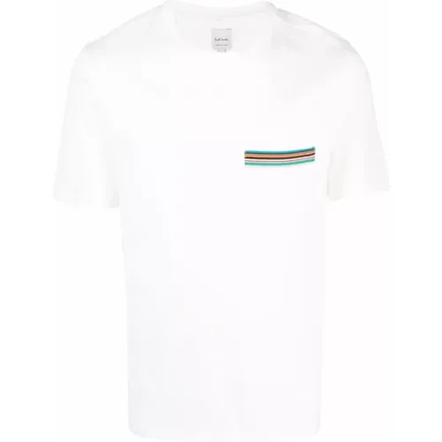 Pocket Detail T-shirt Artist Stripe , male, Sizes: M, S, XL, L - Paul Smith - Modalova
