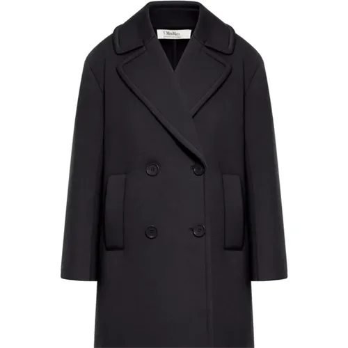 Peacoat with Wide Lapel Collar , female, Sizes: M, L - Max Mara - Modalova