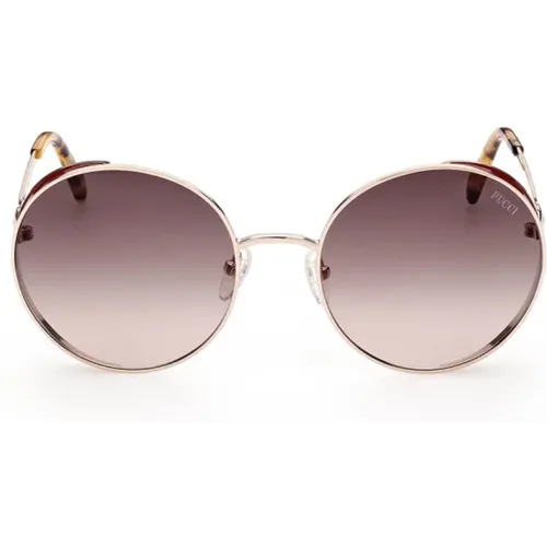 Metall Sonnenbrille für Frauen , unisex, Größe: ONE Size - EMILIO PUCCI - Modalova