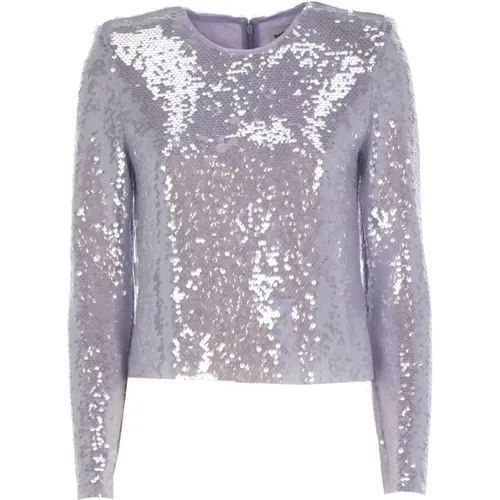 Sequin Lilac Blouse for Women , female, Sizes: 2XS - Self Portrait - Modalova