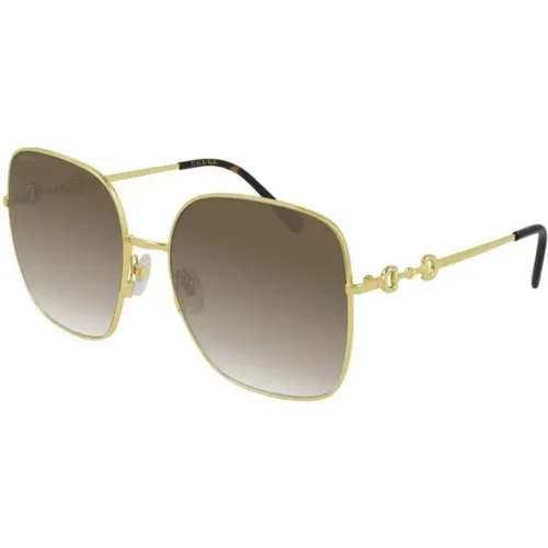 Goldbraune Sonnenbrille Stilvolles Modell , Herren, Größe: 61 MM - Gucci - Modalova