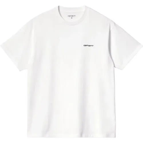 Script Stickerei T-Shirt in Weiß/Schwarz , Herren, Größe: 2XL - Carhartt WIP - Modalova