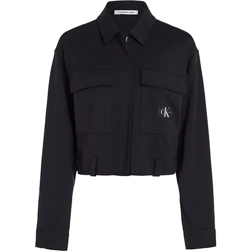 Schwarze Urban Jacke , Damen, Größe: L - Calvin Klein - Modalova