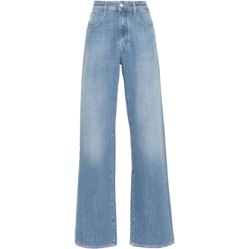 Blaue Jeans mit gewaschenem Denim und gesticktem Logo , Damen, Größe: W28 - Jacob Cohën - Modalova