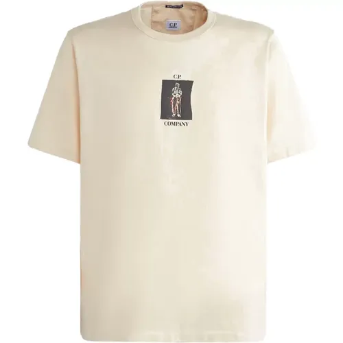 Grafisches Print T-Shirt aus Baumwolle , Herren, Größe: M - C.P. Company - Modalova