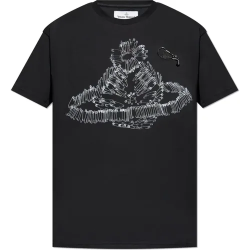 T-Shirt mit Metallapplikation , Herren, Größe: S - Vivienne Westwood - Modalova