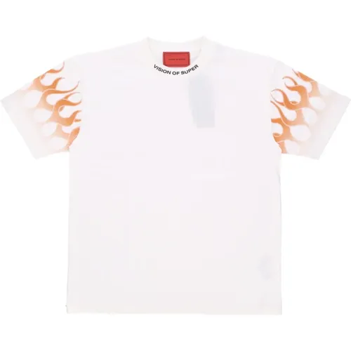 Flames Tee Men's T-Shirt , male, Sizes: M, L, XL, S - Vision OF Super - Modalova