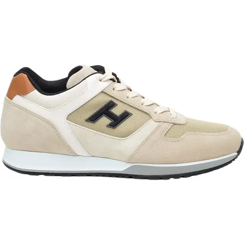 Suede Sneakers with Ivory and Technical Fabric Details , male, Sizes: 6 1/2 UK - Hogan - Modalova