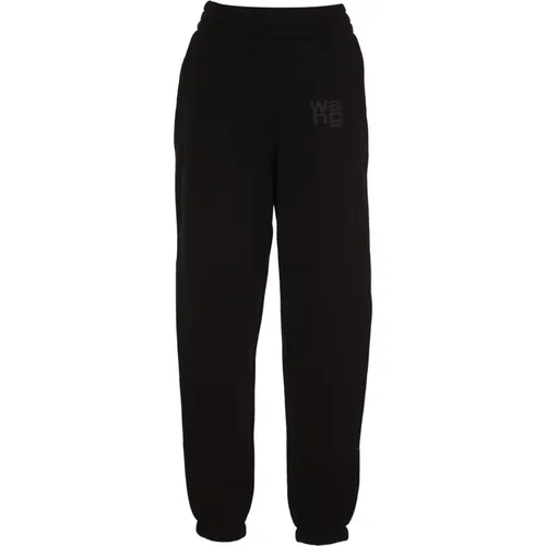 Schwarze Klassische Sweatpant Puff Paint Logo , Damen, Größe: M - alexander wang - Modalova