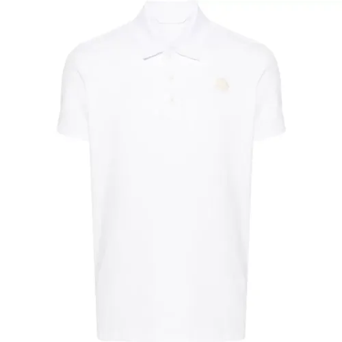 Cotton Polo Shirt with Logo Patch , male, Sizes: L - Moncler - Modalova
