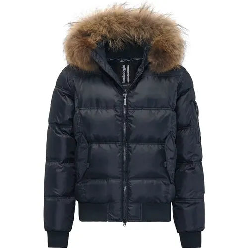 Padded Hooded Bomber Jacket with Detachable Faux Fur , male, Sizes: L - BomBoogie - Modalova