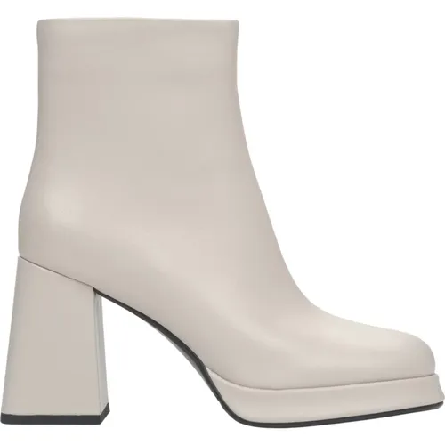 Women's Platform Leather Ankle Boots with a Stable Heel Er00115880 , female, Sizes: 6 UK, 4 UK, 5 UK, 3 UK, 7 UK - Estro - Modalova