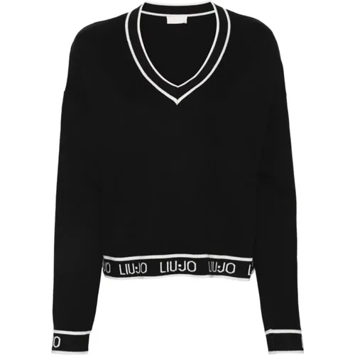 Intarsia-Knit Logo Stripe Sweater , Damen, Größe: M - Liu Jo - Modalova