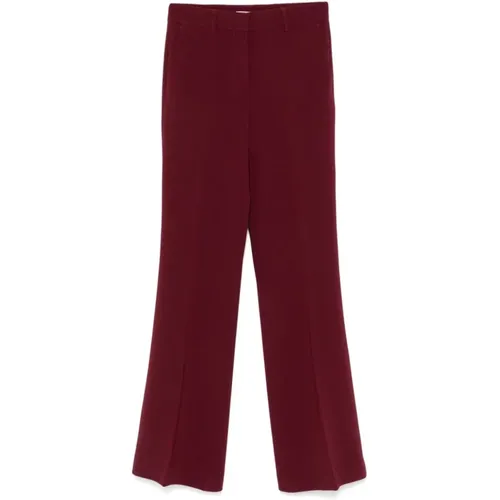 Bordeaux Straight Hose Kreppstoff , Damen, Größe: L - Alberto Biani - Modalova