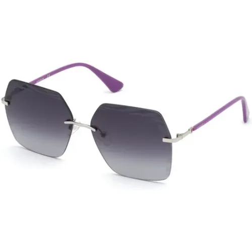 Silver Frame Stylish Sunglasses , female, Sizes: 60 MM - Guess - Modalova