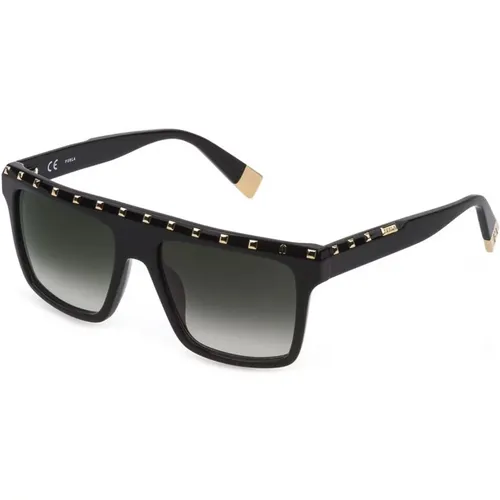 Schwarze Acetat Damen Sonnenbrille mit Spezialfunktionen - Furla - Modalova