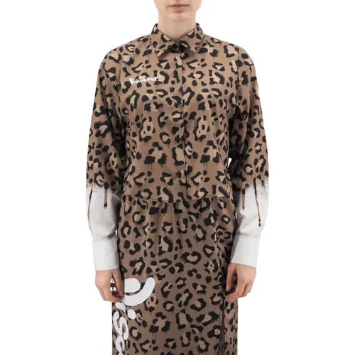Leopard Print Crop Top , female, Sizes: S - Disclaimer - Modalova
