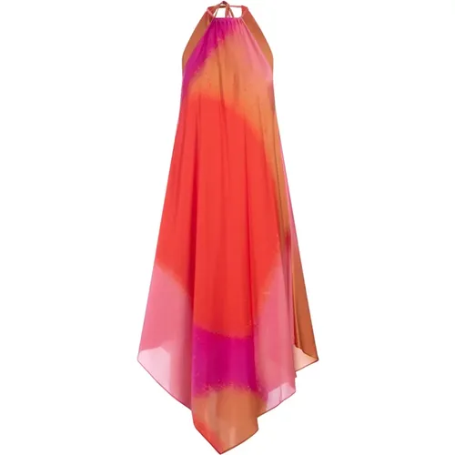 Silk Sleeveless Dress Shaded Effect , female, Sizes: S, L - Gianluca Capannolo - Modalova