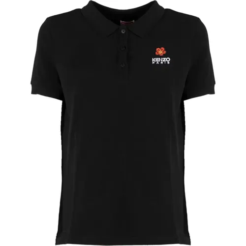Schwarzes Crest Logo Polo-Shirt , Damen, Größe: M - Kenzo - Modalova