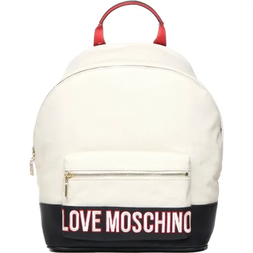 Two-tone Handle Backpack with Zip Pocket , female, Sizes: ONE SIZE - Love Moschino - Modalova