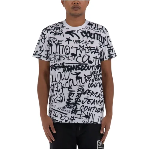Graffiti Print T-Shirt , male, Sizes: XL - Versace Jeans Couture - Modalova