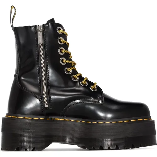 Leather Platform Zip Boots , female, Sizes: 5 UK, 7 UK, 3 UK, 4 UK, 6 1/2 UK, 6 UK - Dr. Martens - Modalova