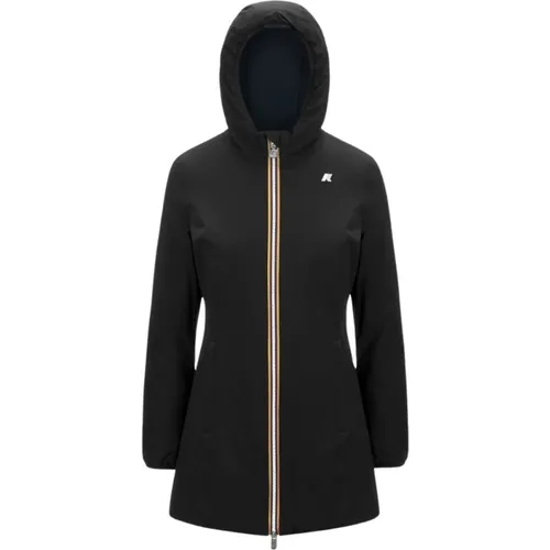 Schwarz/Blau Tiefe Jacke , Damen, Größe: L - K-way - Modalova