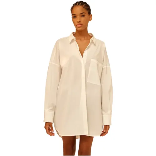 Oversized Cotton Poplin Shirt , female, Sizes: XS - Semicouture - Modalova