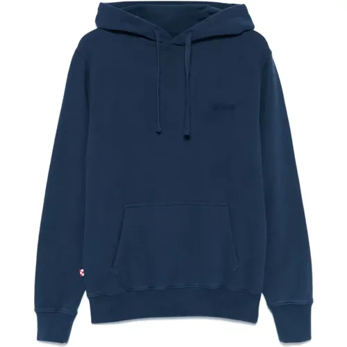 Blauer Pullover mit Kordelzugkapuze , Herren, Größe: XL - MC2 Saint Barth - Modalova