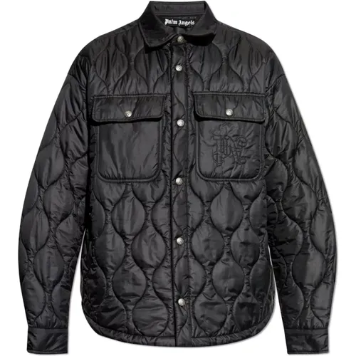 Gesteppte Jacke mit Logo , Herren, Größe: L - Palm Angels - Modalova