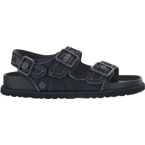 Dark Wash Denim Sandals , male, Sizes: 10 UK, 9 UK - Birkenstock - Modalova