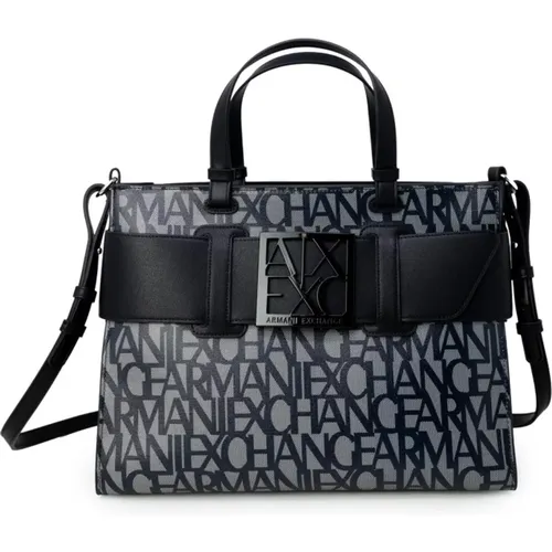 Schwarze Handtasche mit Reißverschluss - Armani Exchange - Modalova