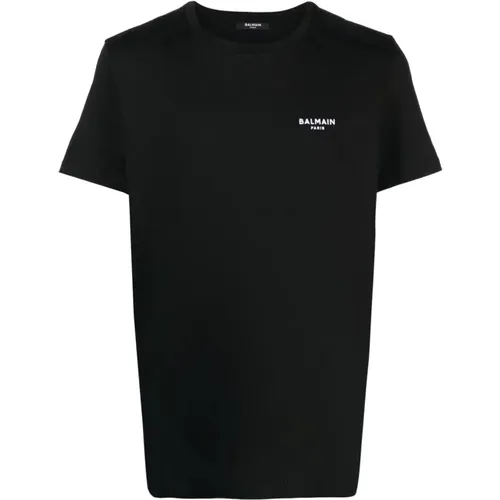 Flock t-shirt , male, Sizes: 3XL, M, XL, L, S - Balmain - Modalova