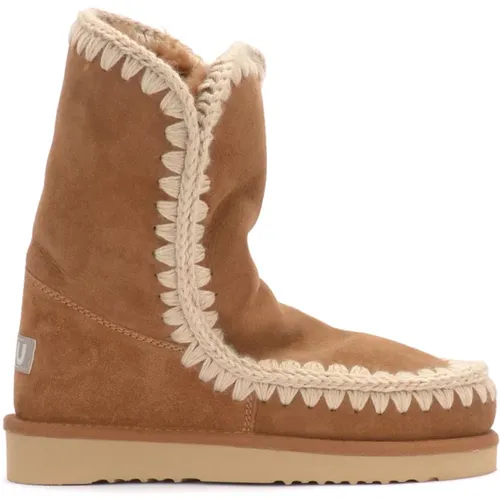 Brauner Lammfell Häkelstiefel Eskimo 24 , Damen, Größe: 36 EU - Mou - Modalova