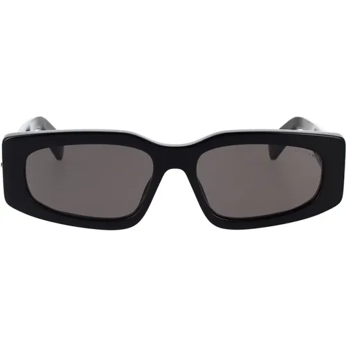 Sonnenbrille mit Geometrischer Form und Grauen Gläsern - Bvlgari - Modalova
